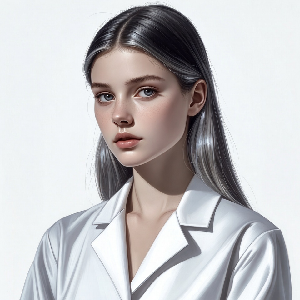 Beautiful woman with silver hair Beautiful woman with silver hair