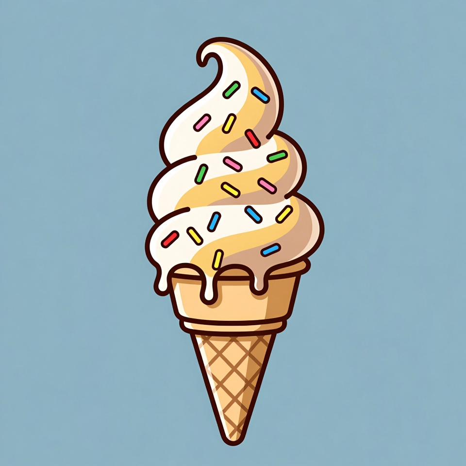 Swirled Vanilla Ice Cream Cone Swirled Vanilla Ice Cream Cone
