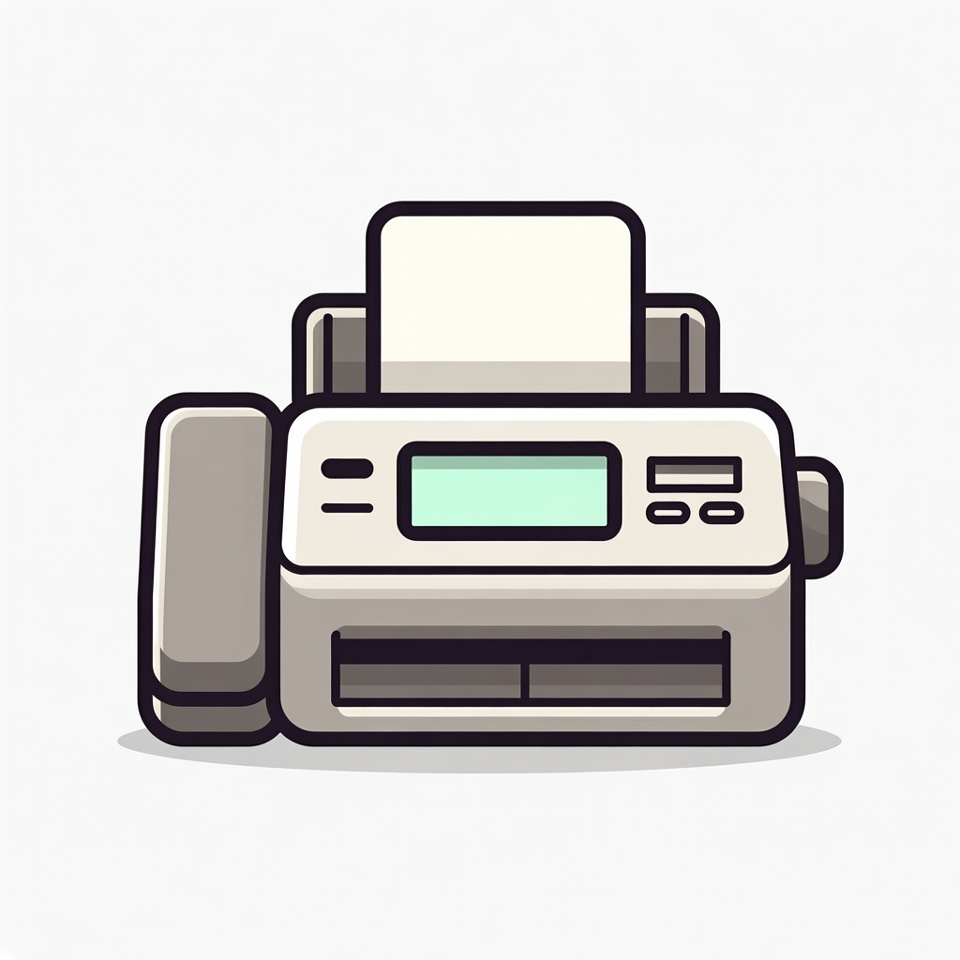 Printer with fax machine illustration Printer with fax machine illustration