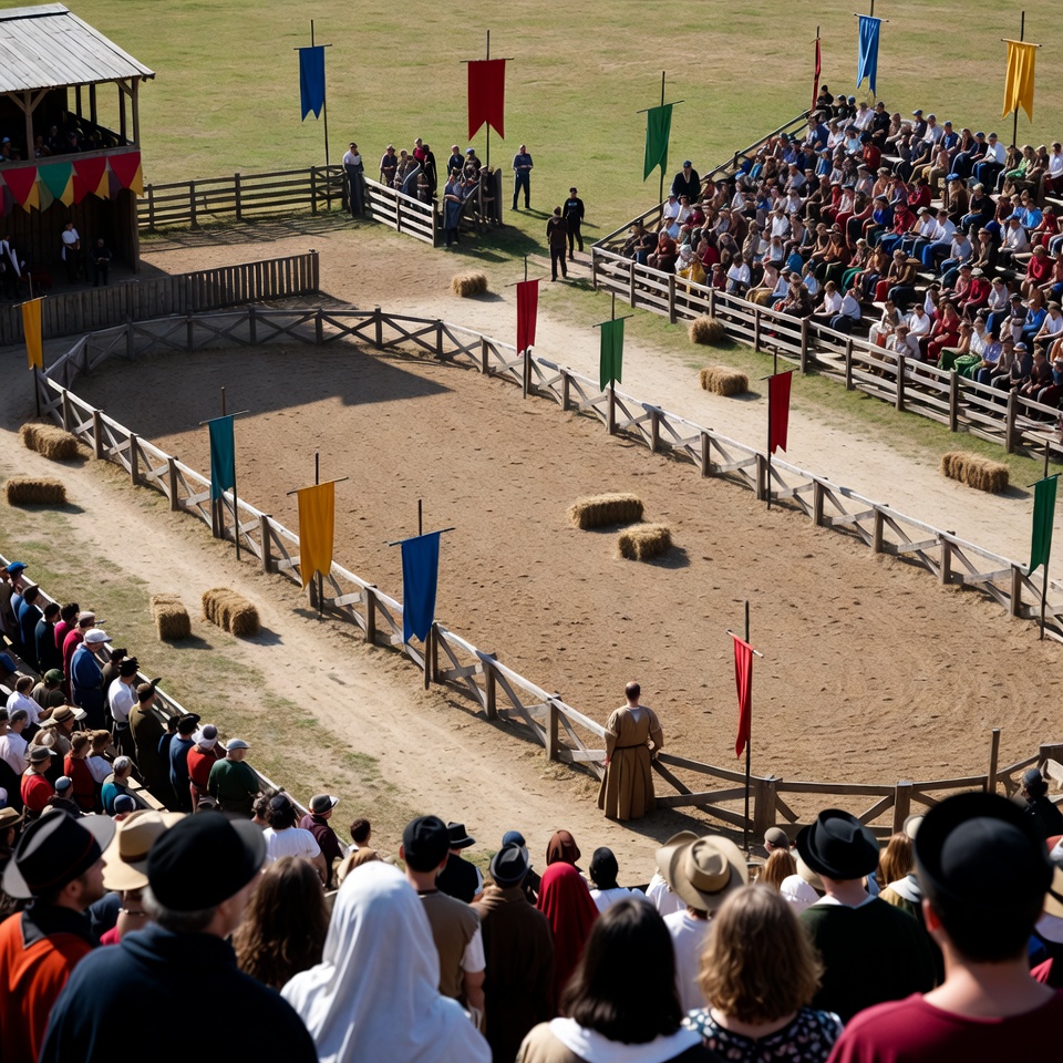 Medieval Jousting Arena with Spectators Medieval Jousting Arena with Spectators