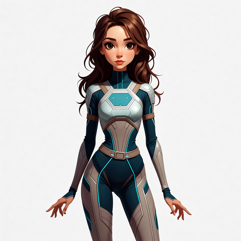 Anime girl in futuristic bodysuit Anime girl in futuristic bodysuit