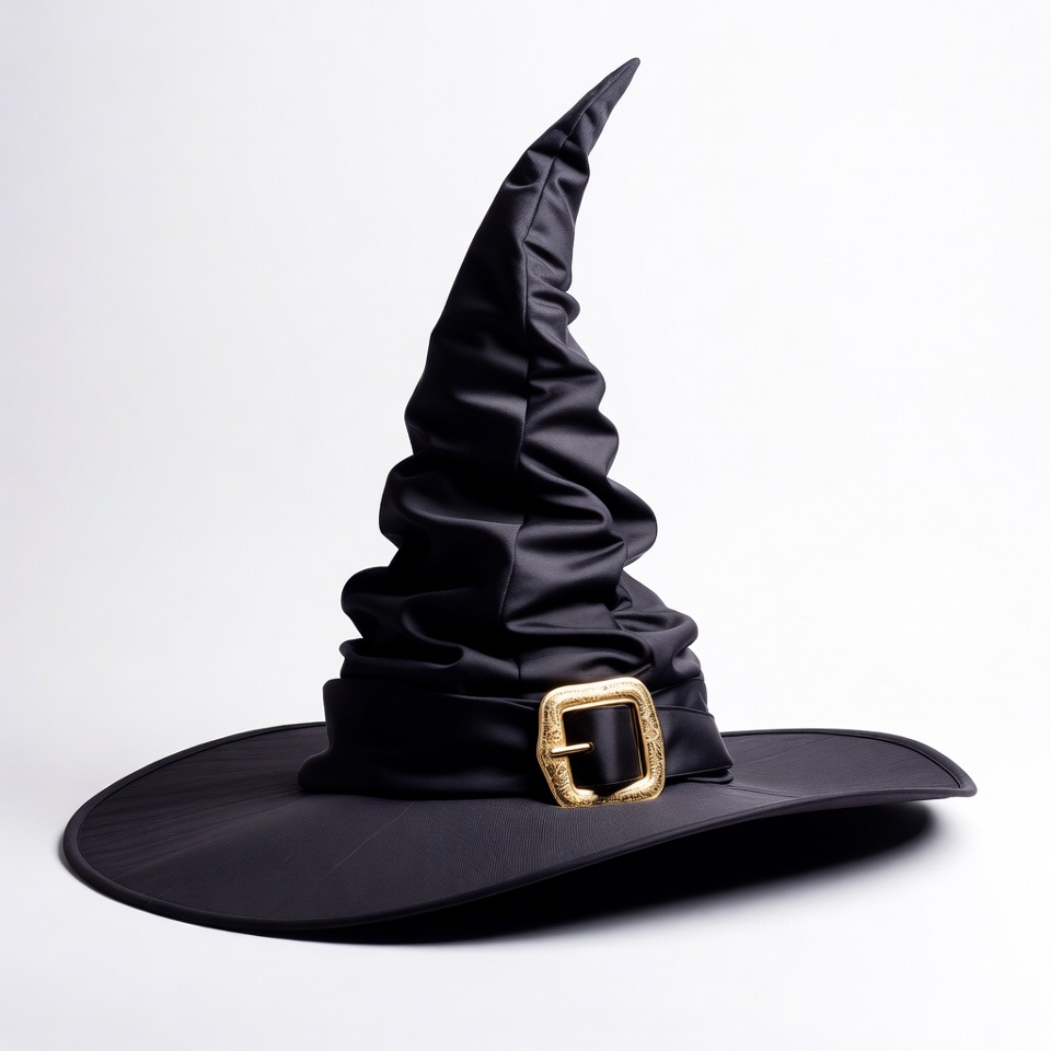 Black witch hat with gold buckle Black witch hat with gold buckle