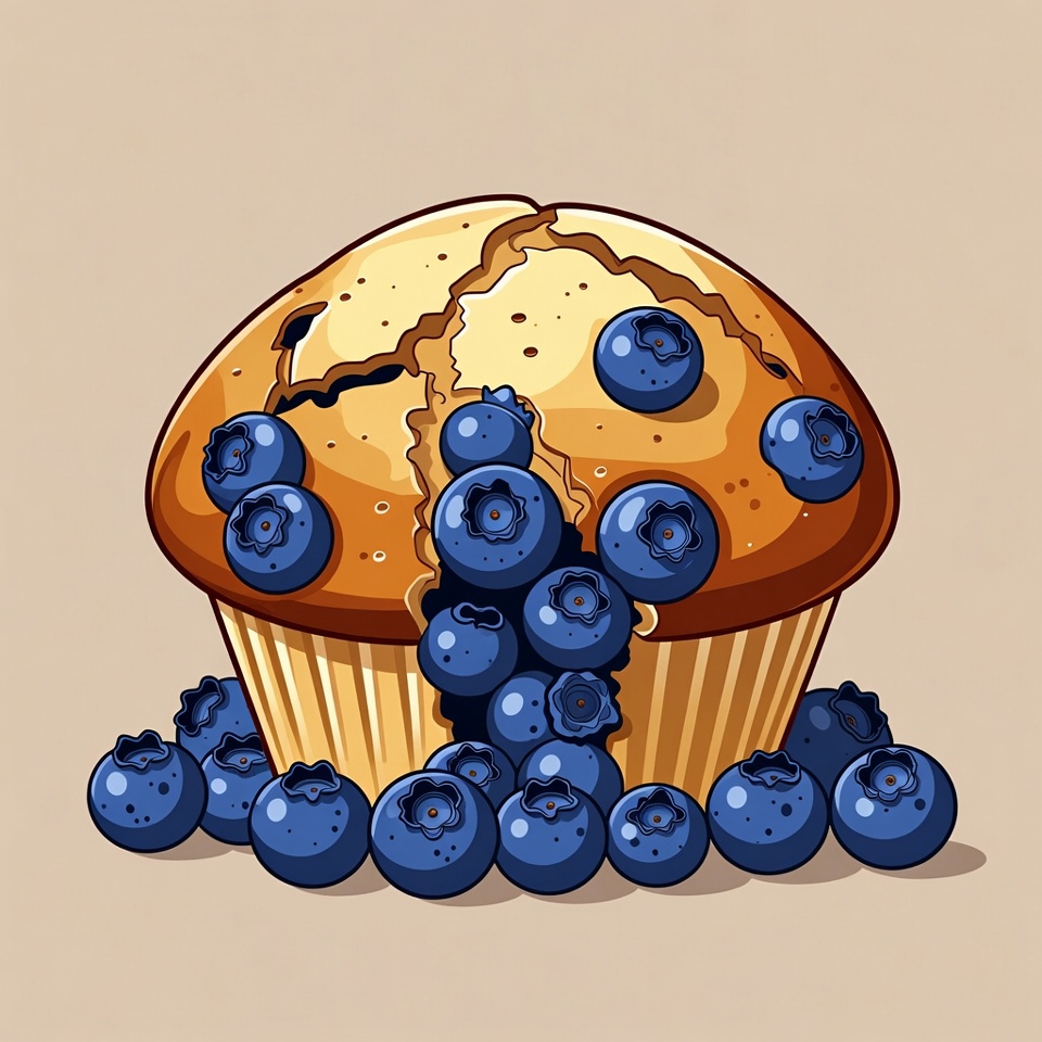 Blueberry Muffin with Bursting Berries Blueberry Muffin with Bursting Berries