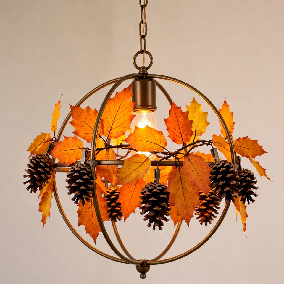Autumn Leaf Pinecone Chandelier Autumn Leaf Pinecone Chandelier
