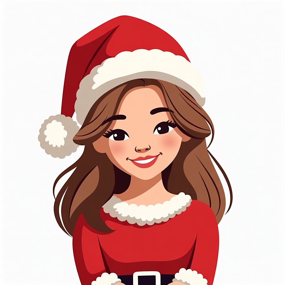 Smiling Asian girl in Santa hat Smiling Asian girl in Santa hat