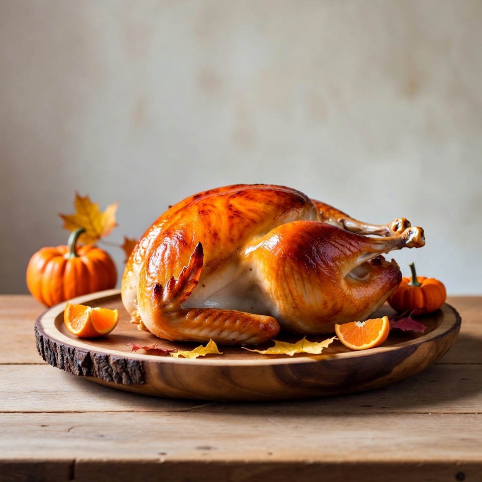 Roasted Turkey with Pumpkins and Fall Leaves Roasted Turkey with Pumpkins and Fall Leaves
