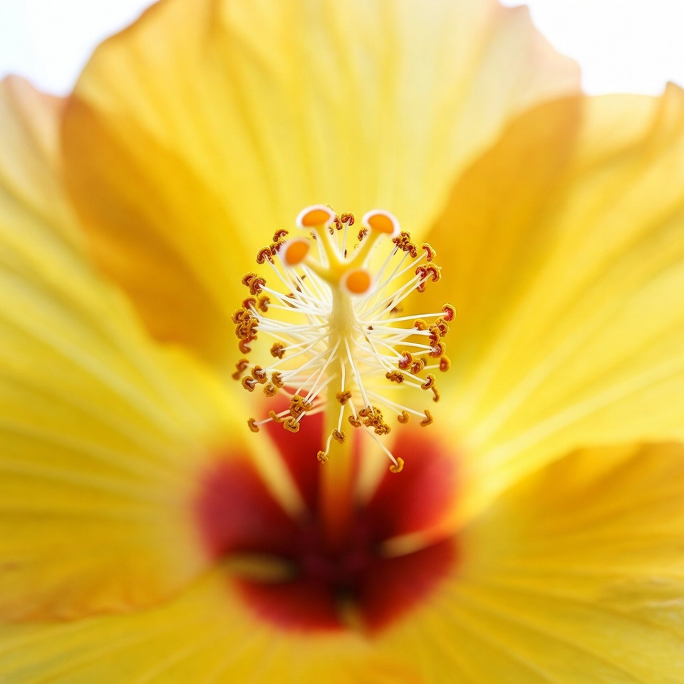 Yellow Hibiscus Flower Closeup Yellow Hibiscus Flower Closeup