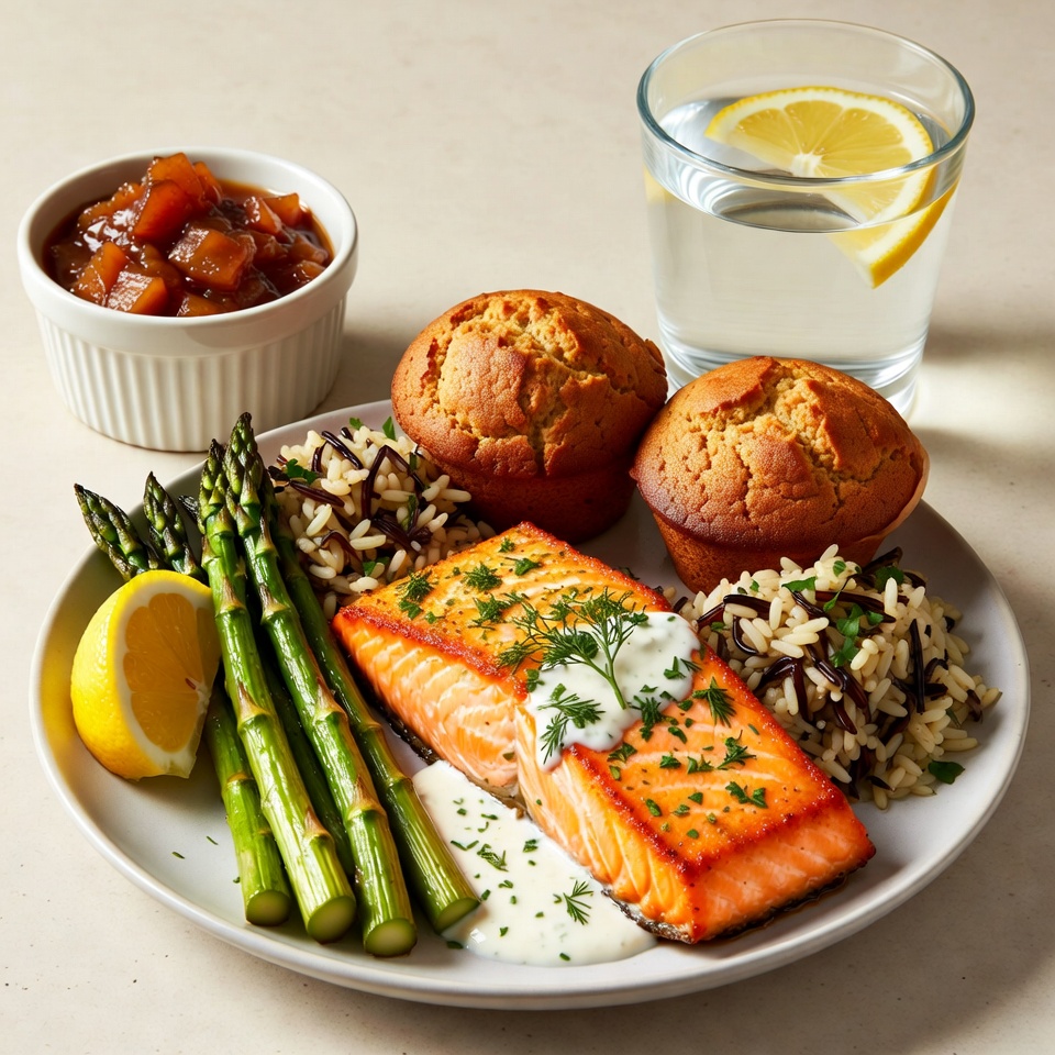 Salmon with Asparagus and Black Rice Salmon with Asparagus and Black Rice
