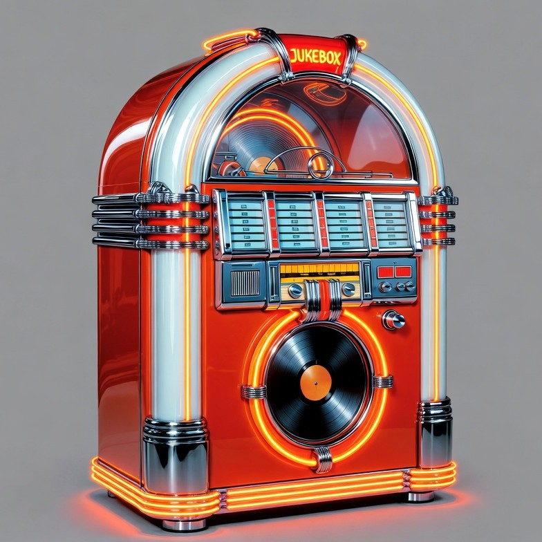 Vintage Red Neon Jukebox Vintage Red Neon Jukebox