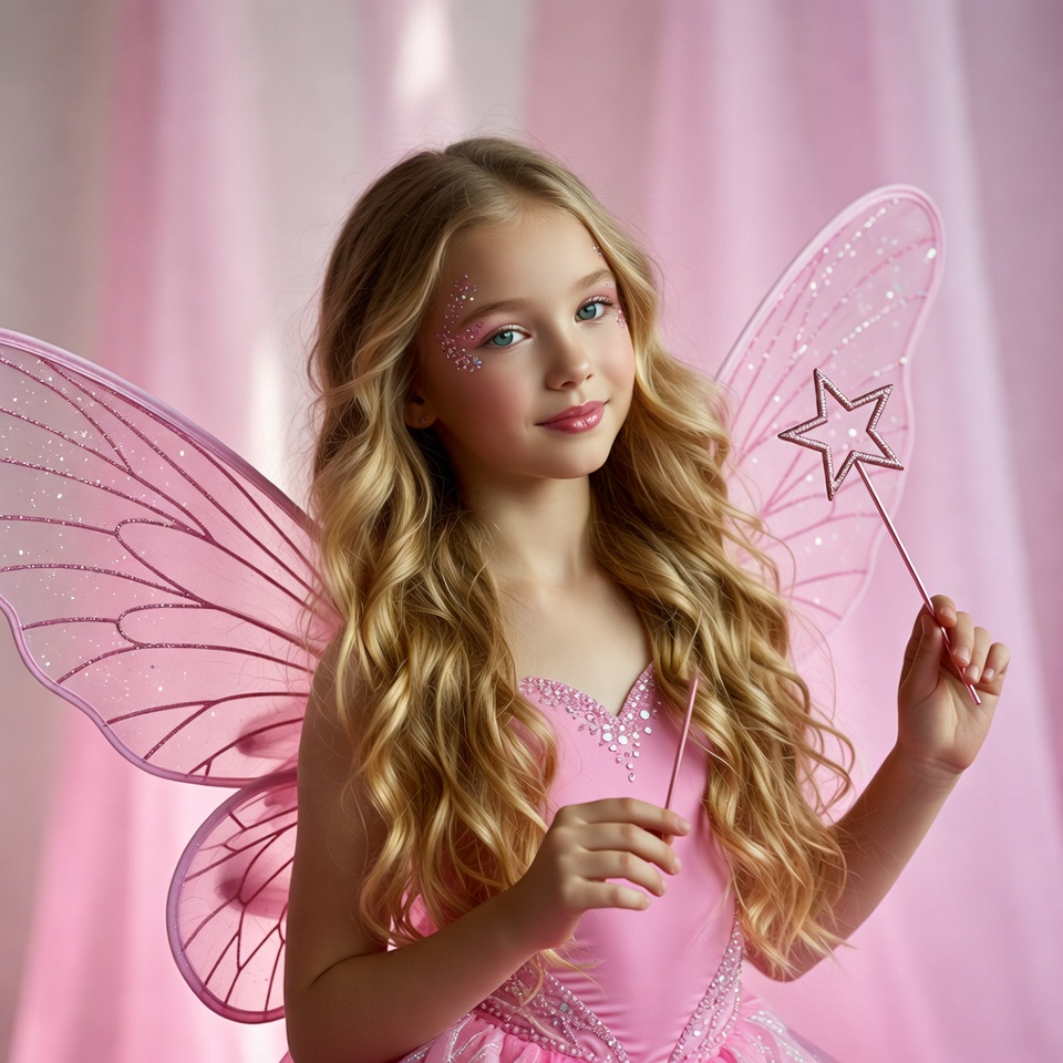 Blonde girl fairy with wand Blonde girl fairy with wand