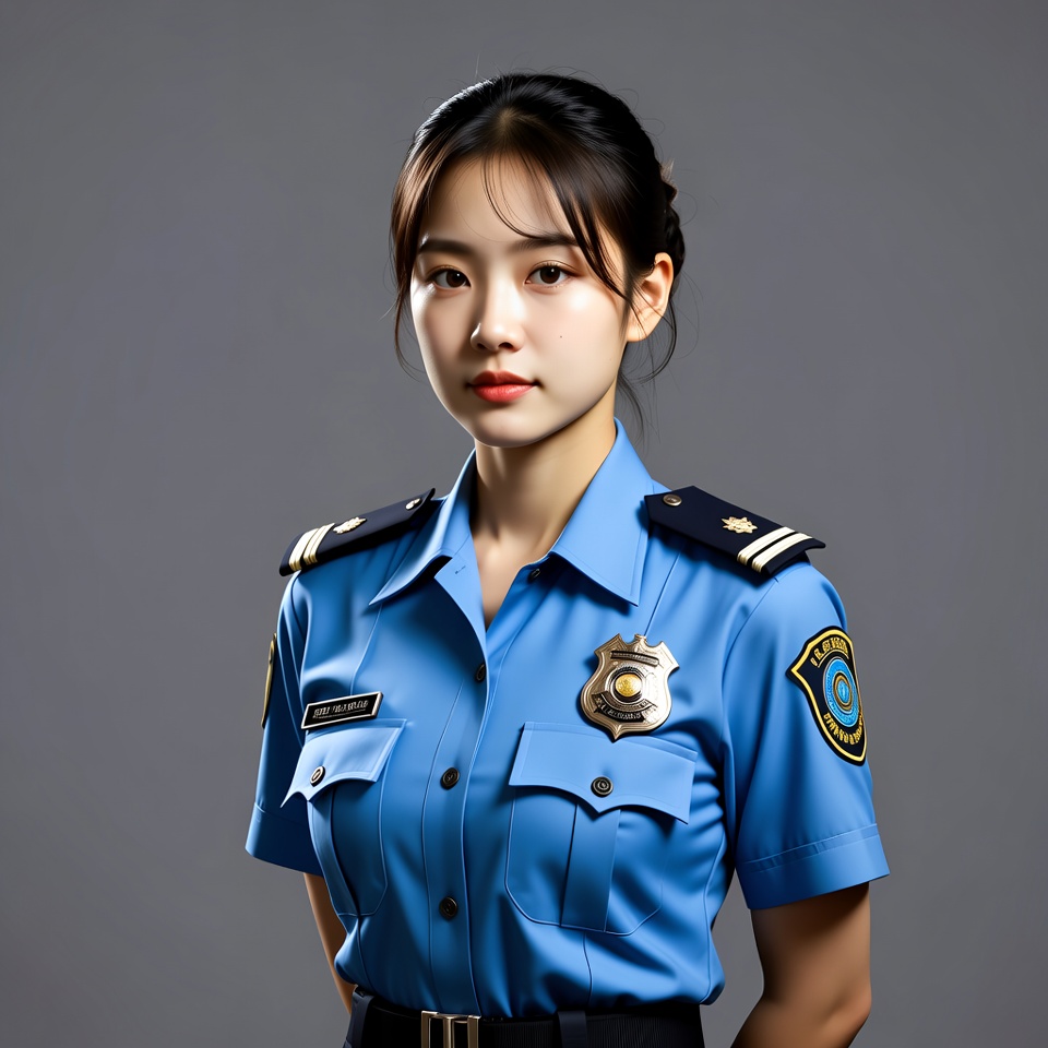 Asian woman in police uniform Asian woman in police uniform