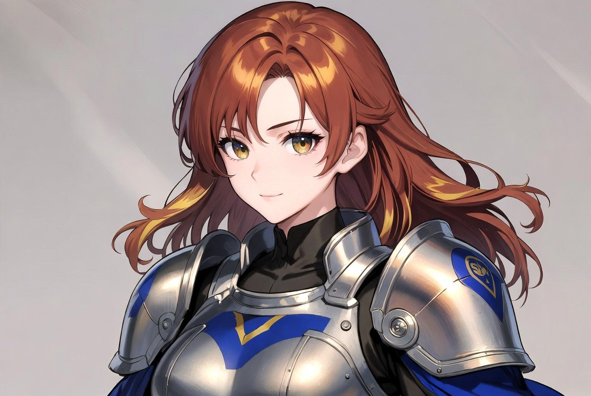 Anime girl in silver armor Anime girl in silver armor