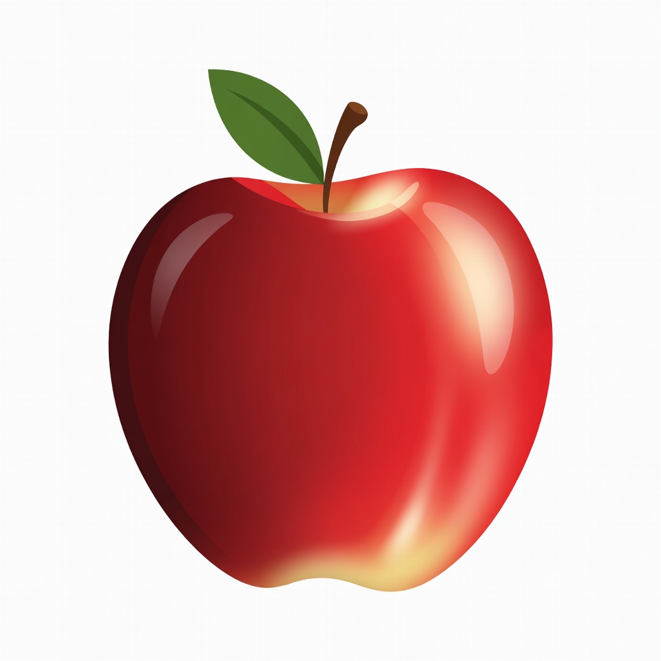 Red apple with green leaf Red apple with green leaf