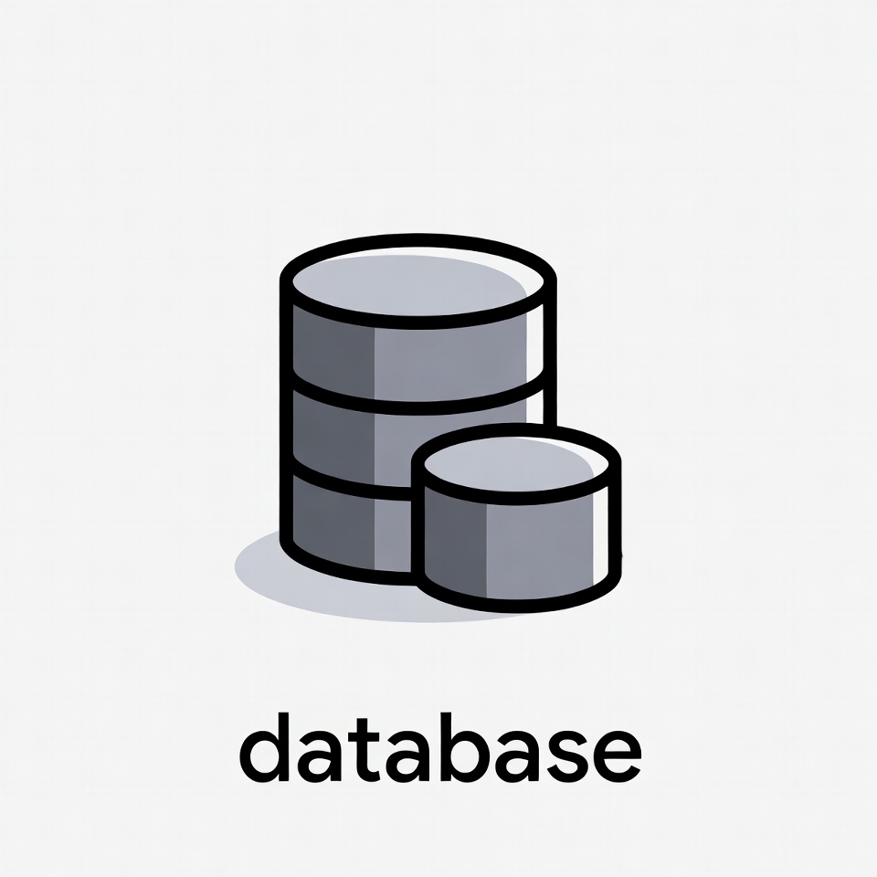 Database Icon with Text Database Icon with Text