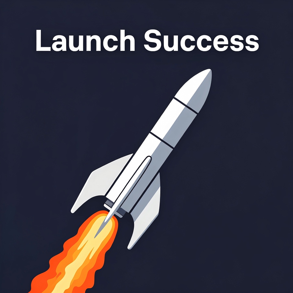 Rocket Launch Success Illustration Rocket Launch Success Illustration