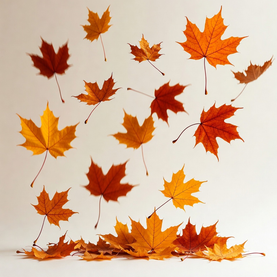 Falling Autumn Maple Leaves Falling Autumn Maple Leaves