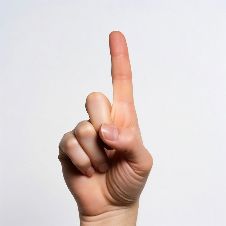 Hand pointing up with index finger Hand pointing up with index finger