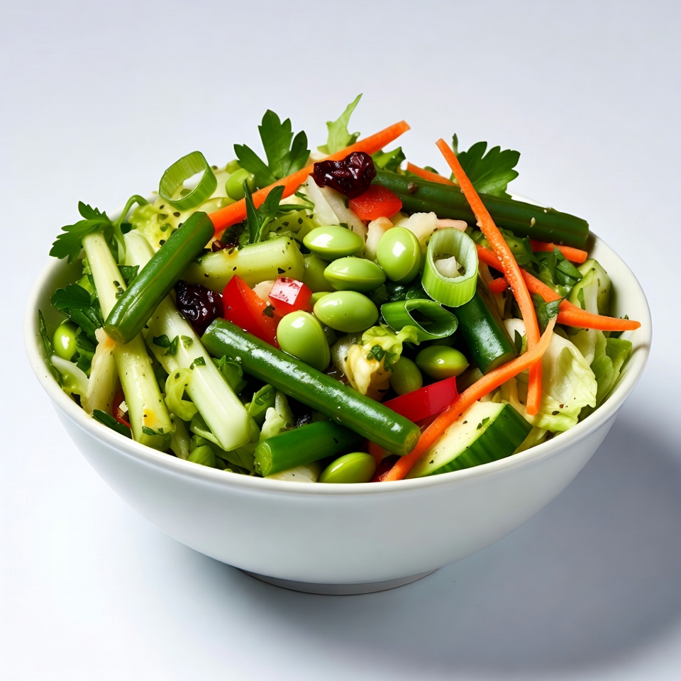 Fresh vegetable salad in white bowl Fresh vegetable salad in white bowl