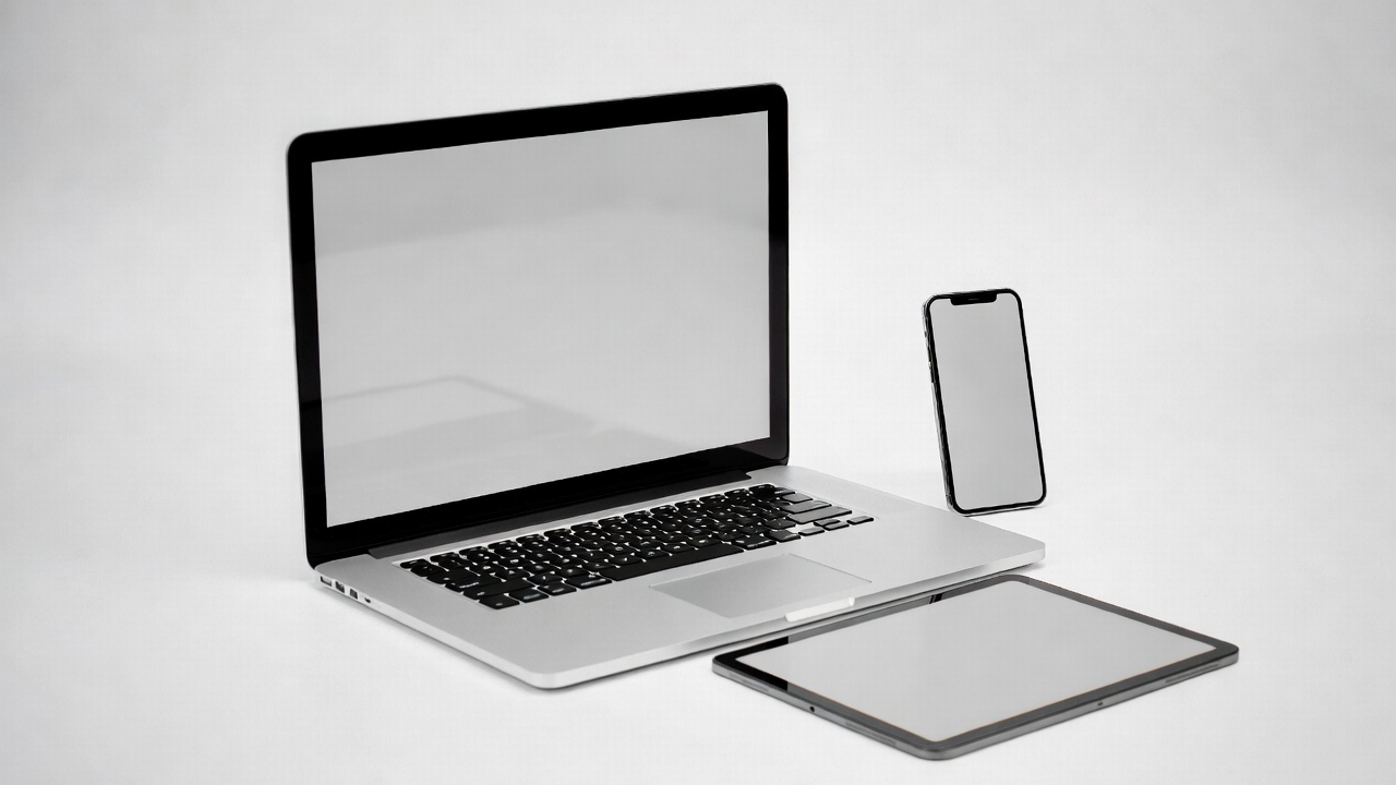 Laptop Smartphone Tablet on White Background Laptop Smartphone Tablet on White Background