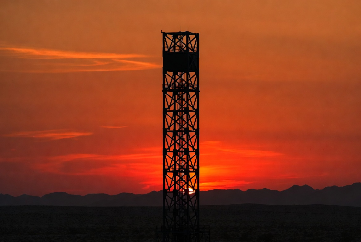 Silhouette tower at sunset Silhouette tower at sunset