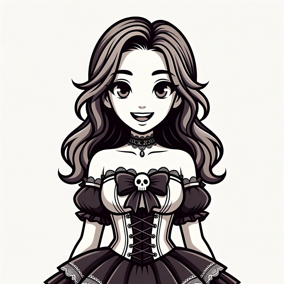 Anime girl in gothic lolita dress Anime girl in gothic lolita dress