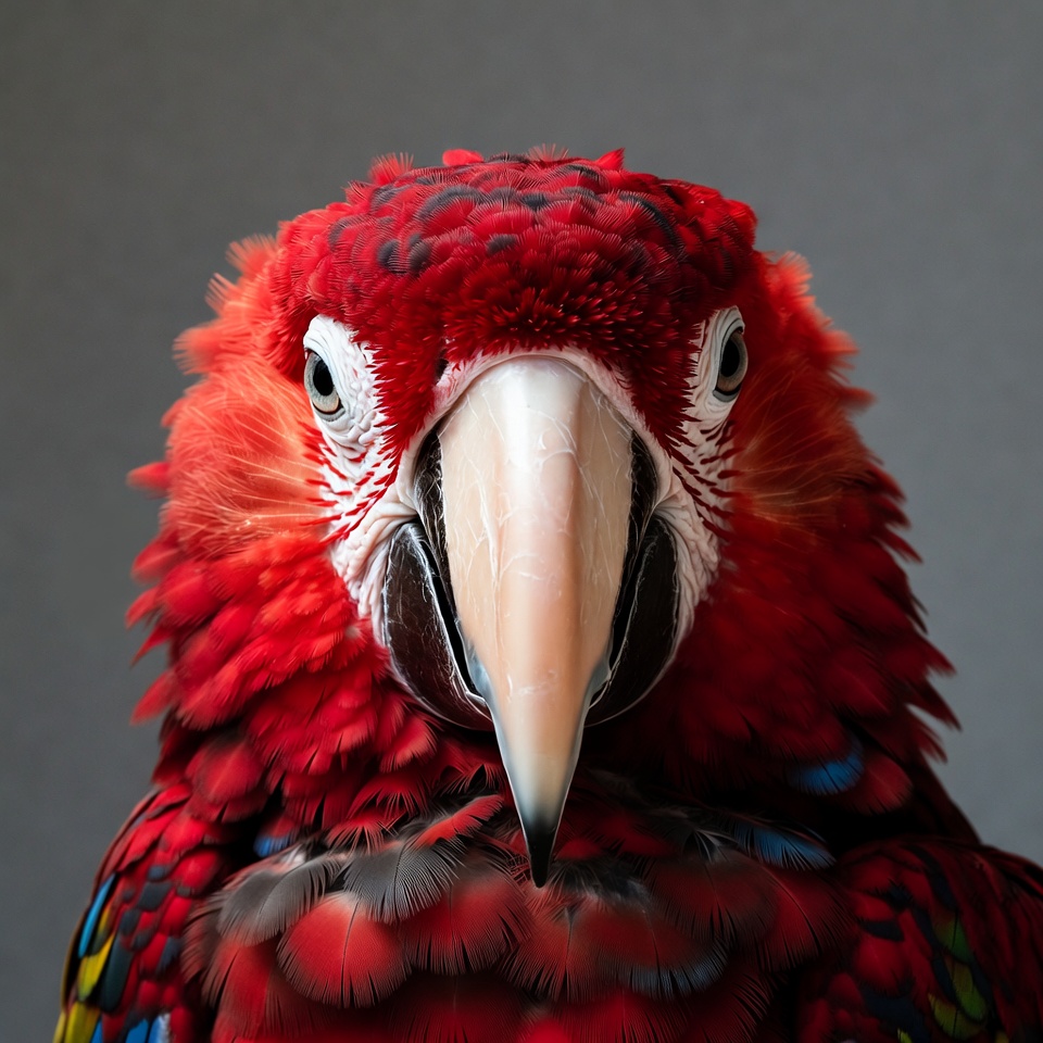 Close-up red macaw parrot Close-up red macaw parrot