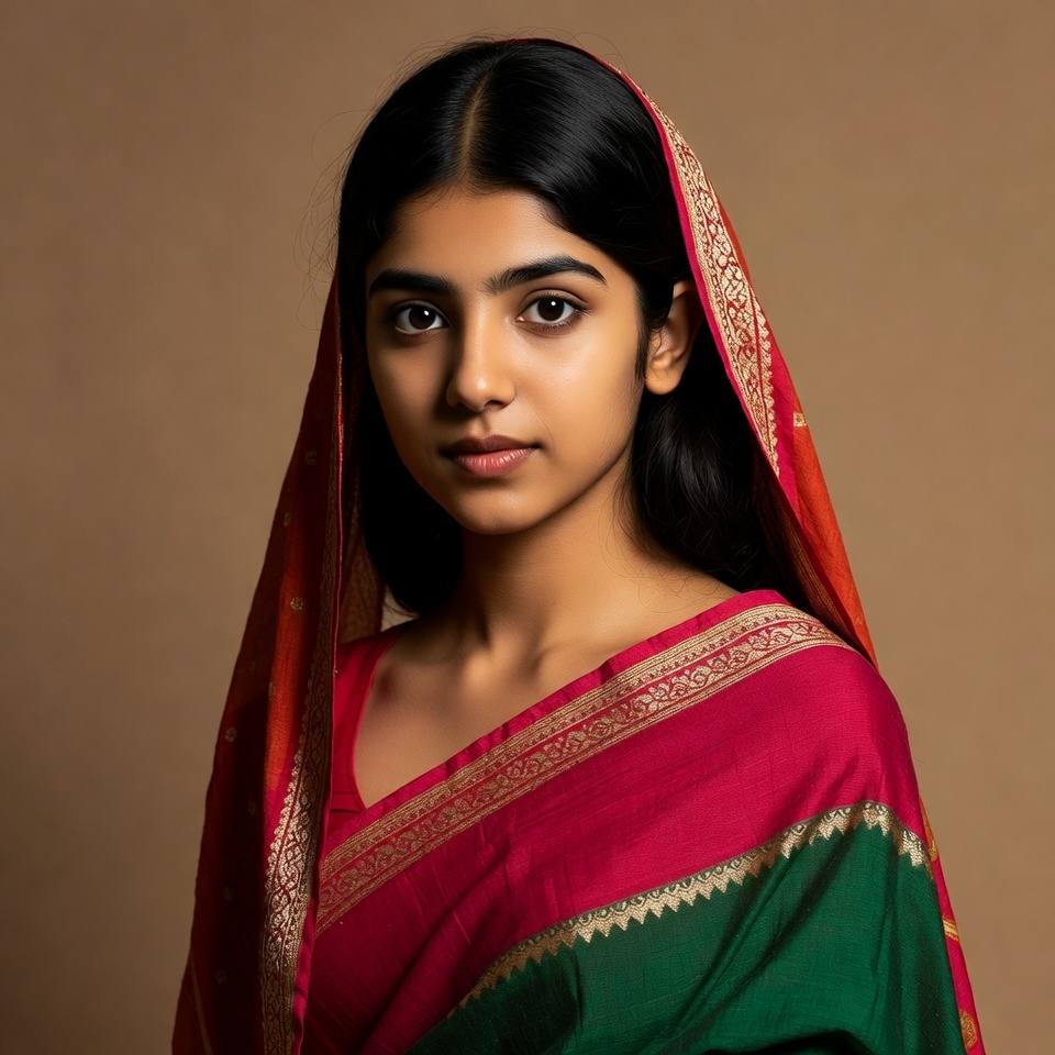 Indian woman in red saree Indian woman in red saree