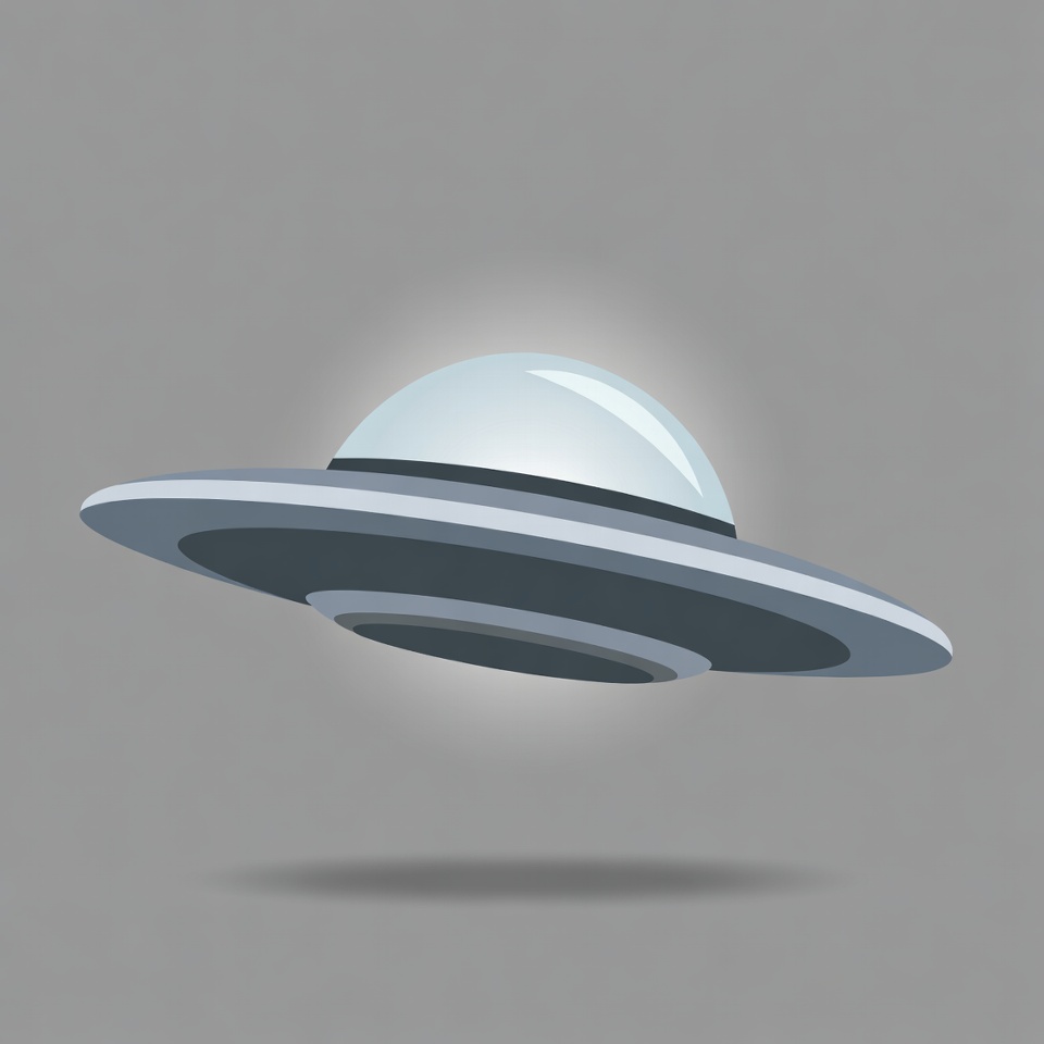 Floating UFO illustration Floating UFO illustration