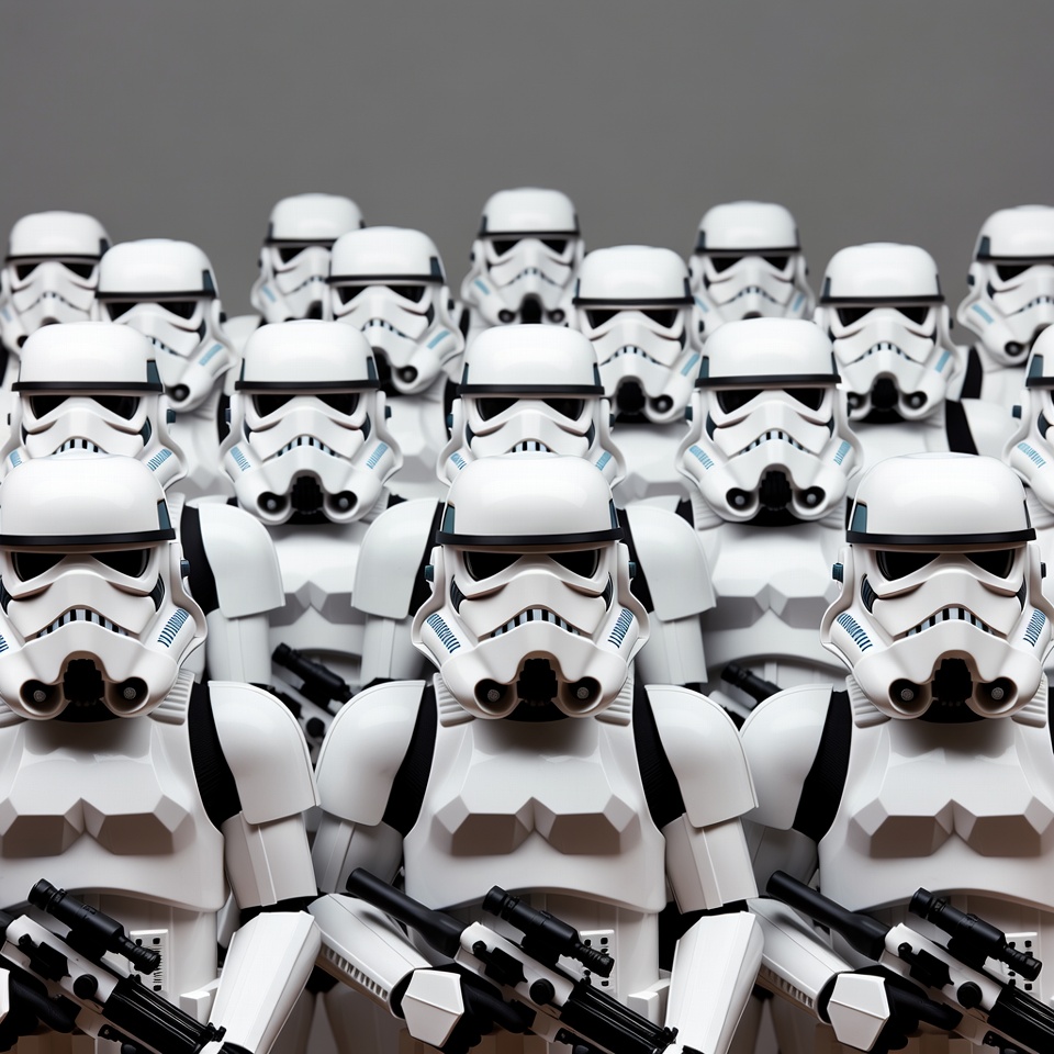 Stormtroopers standing in formation Stormtroopers standing in formation
