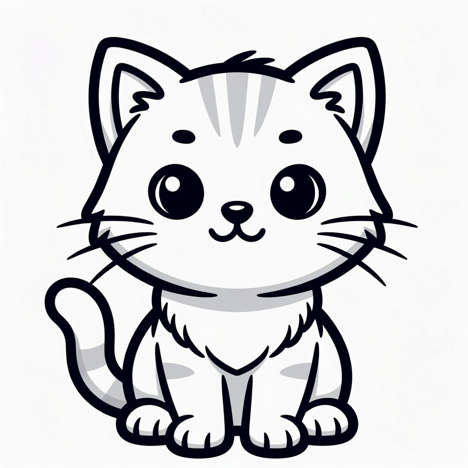Cute kawaii tabby cat illustration Cute kawaii tabby cat illustration