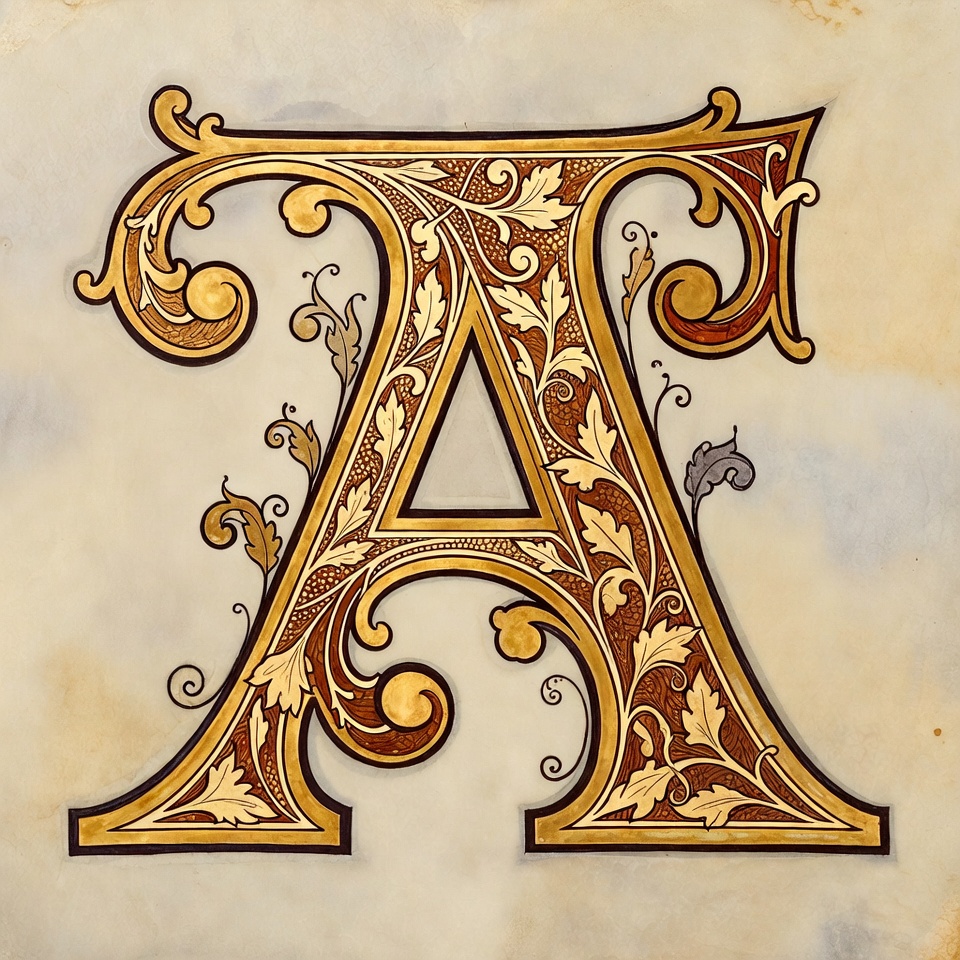Ornate Golden Letter A Ornate Golden Letter A