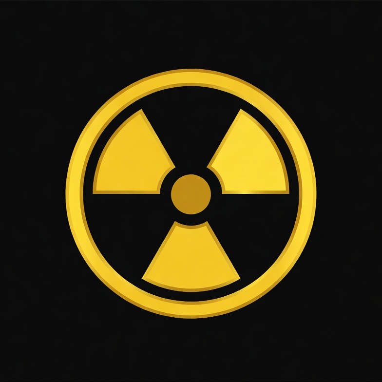 Yellow Radiation Symbol on Black Yellow Radiation Symbol on Black