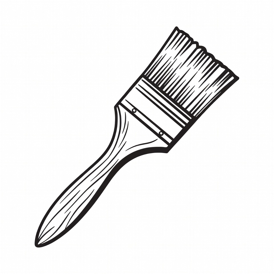 Black and white paintbrush illustration Black and white paintbrush illustration