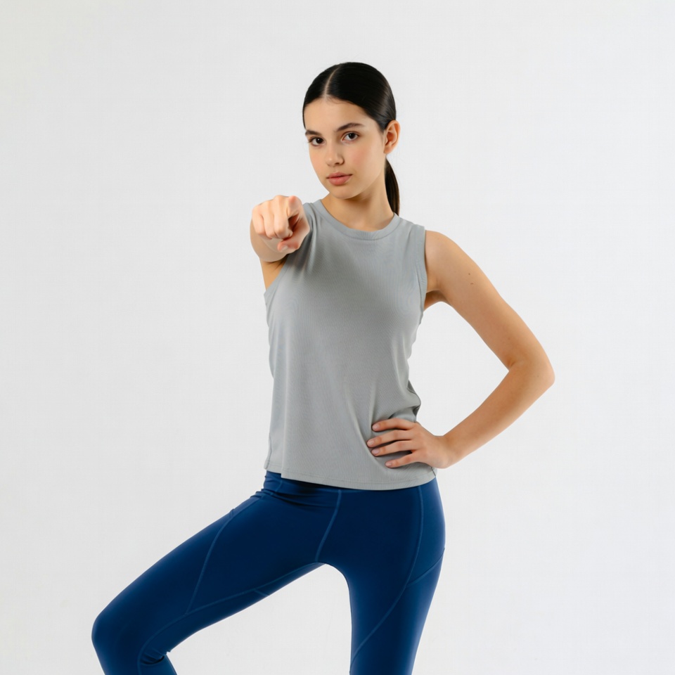 Young Latina woman pointing forward Young Latina woman pointing forward