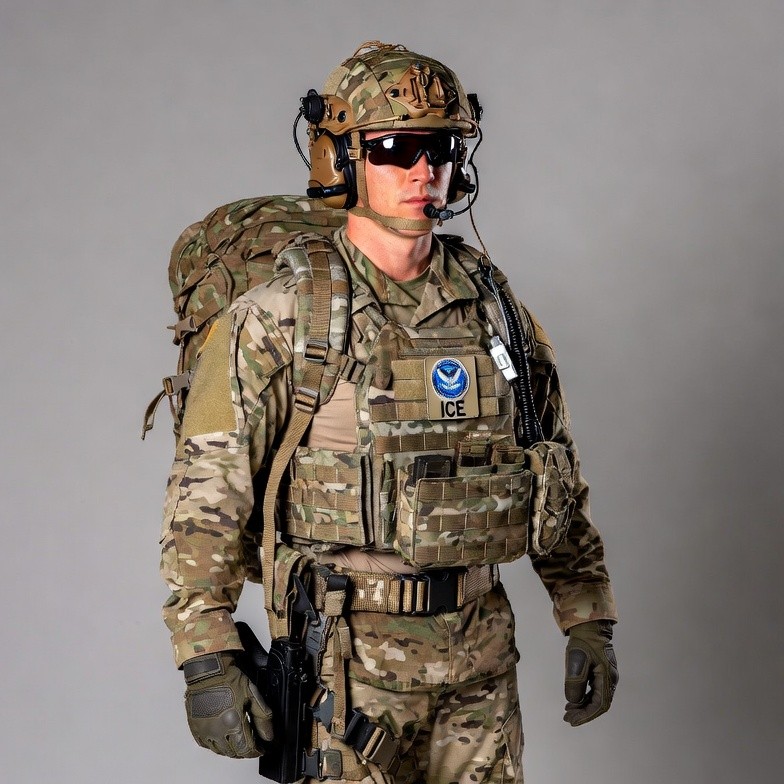 ICE Soldier in Camouflage Gear ICE Soldier in Camouflage Gear