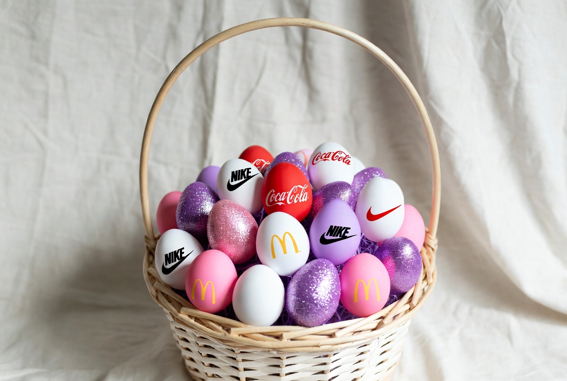 Basket of Branded Easter Eggs Basket of Branded Easter Eggs