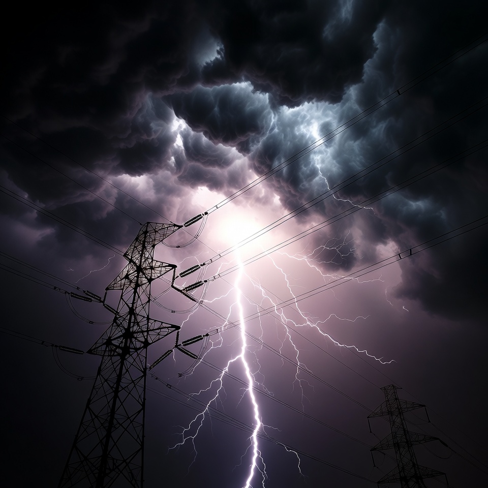 Lightning Striking Power Lines Lightning Striking Power Lines