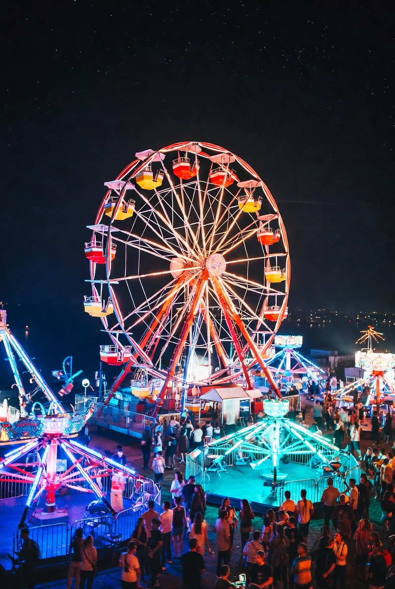Colorful Ferris Wheel at Night Carnival Colorful Ferris Wheel at Night Carnival