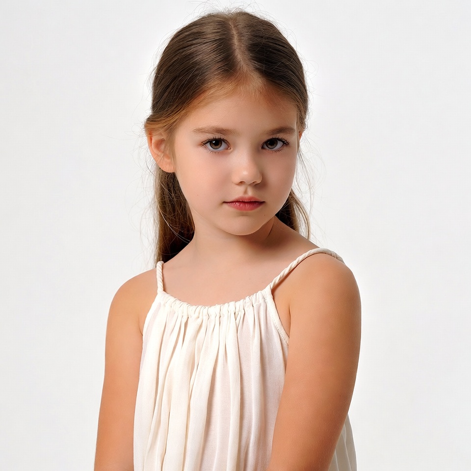 Young girl in white dress Young girl in white dress