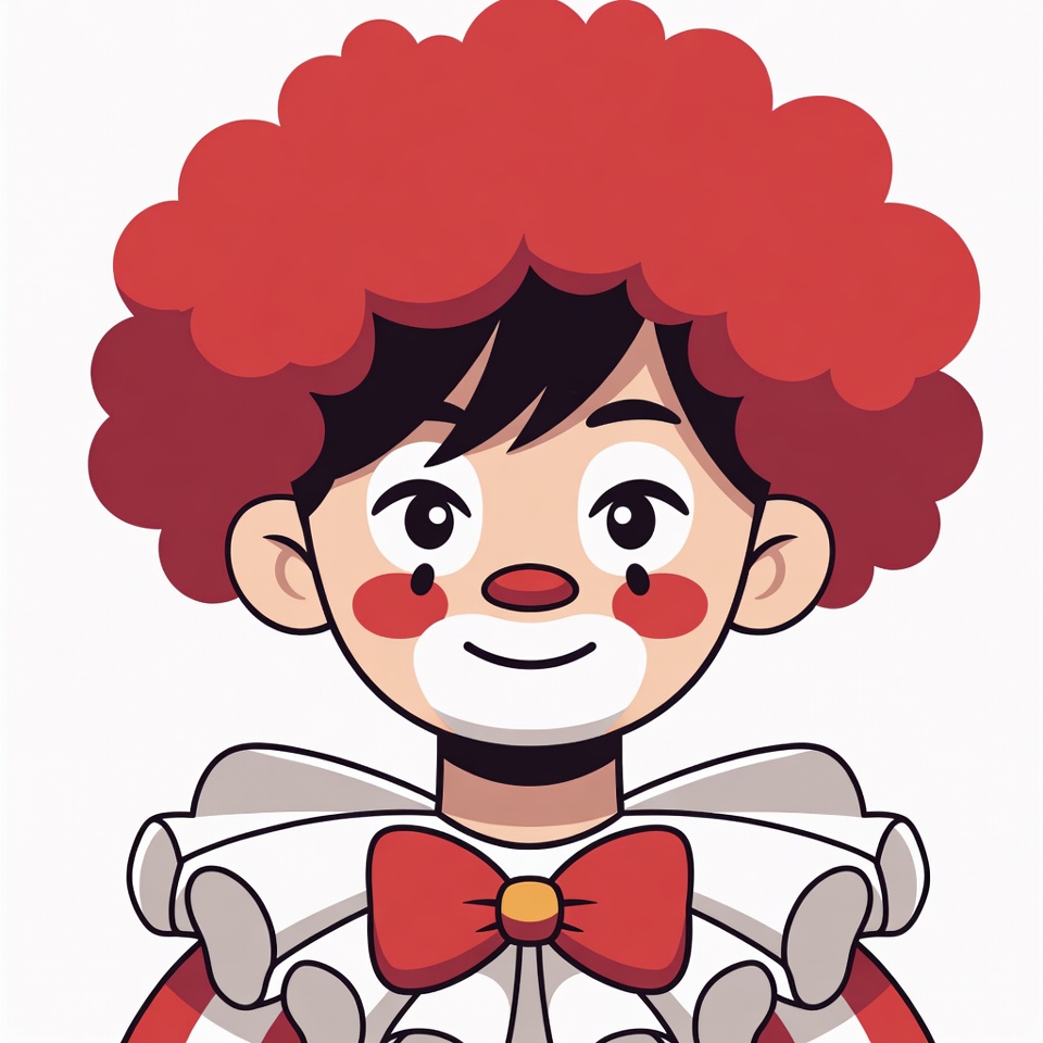 Cartoon Clown with Red Hair Cartoon Clown with Red Hair