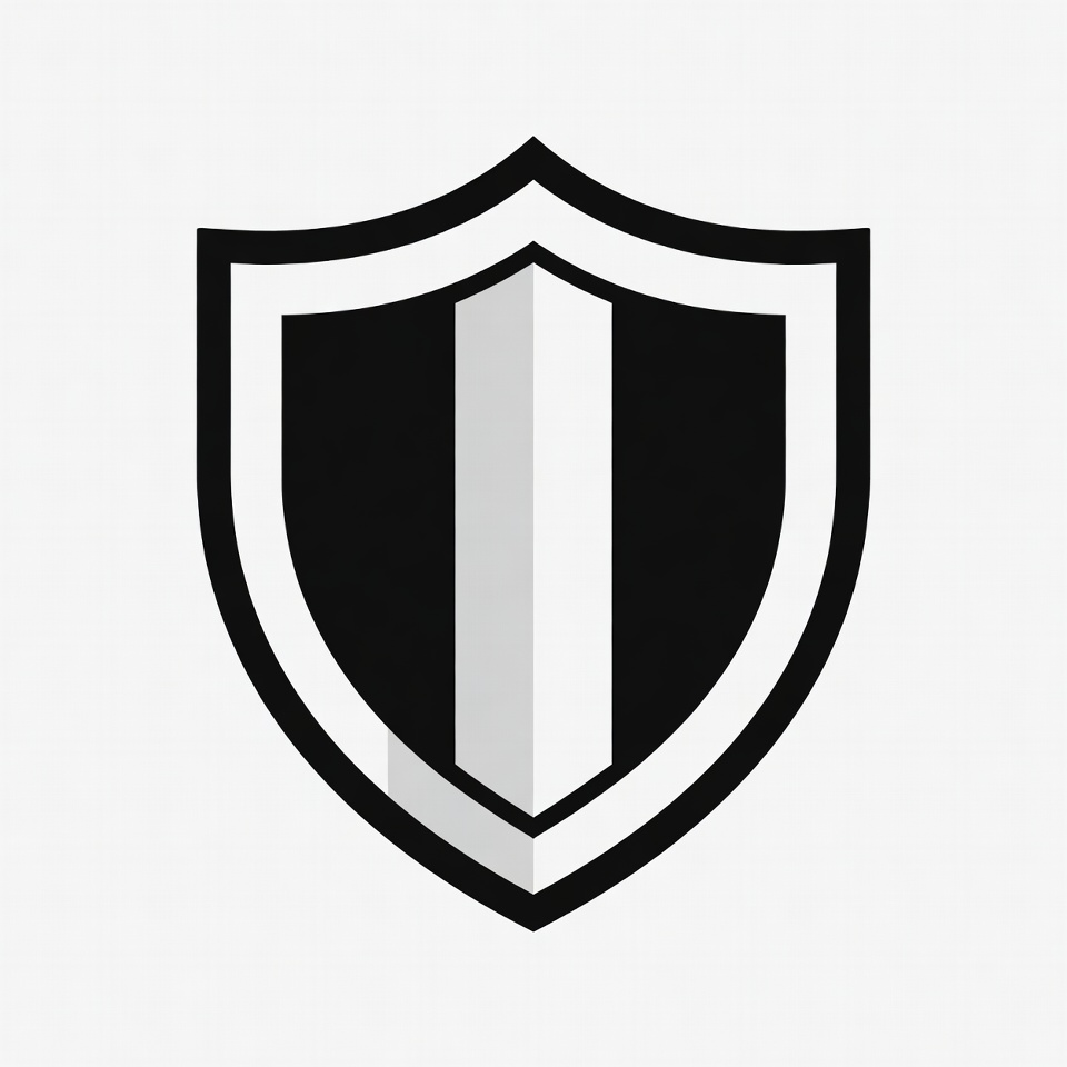 Black and White Shield Icon Black and White Shield Icon