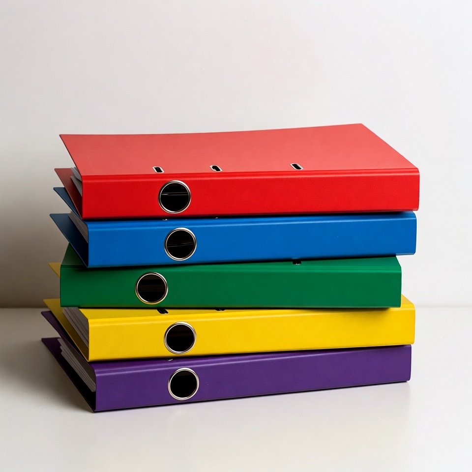 Stack of Colorful Ring Binders Stack of Colorful Ring Binders