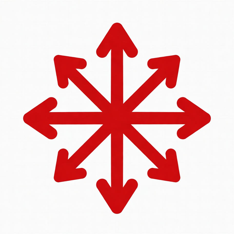 Red Starburst Arrows Icon Red Starburst Arrows Icon