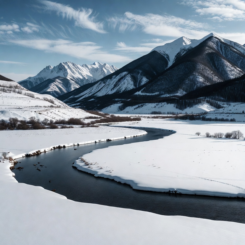 Snowy River Winding Through Mountains Snowy River Winding Through Mountains