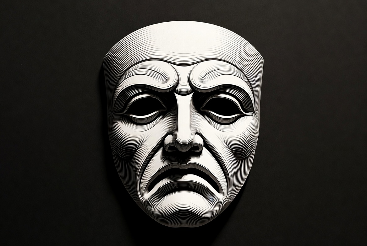 White Tragedy Greek Theater Mask White Tragedy Greek Theater Mask