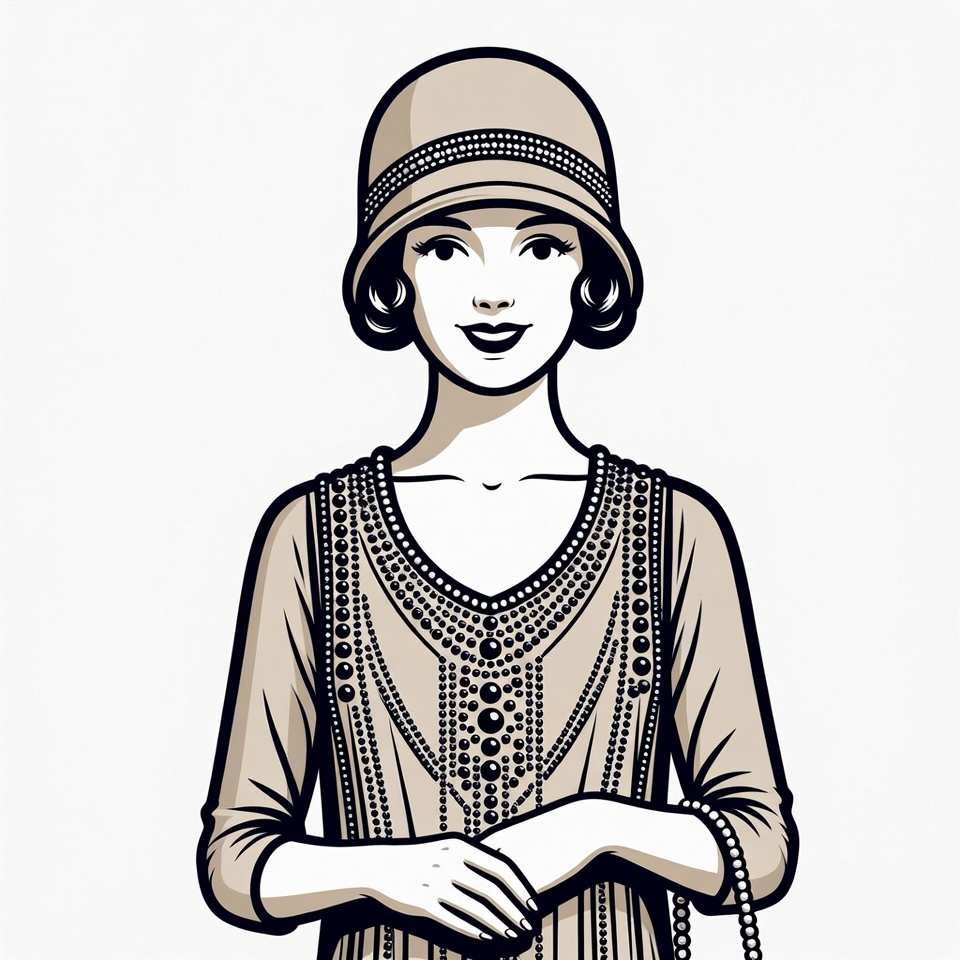 1920s Flapper Woman in Cloche Hat 1920s Flapper Woman in Cloche Hat