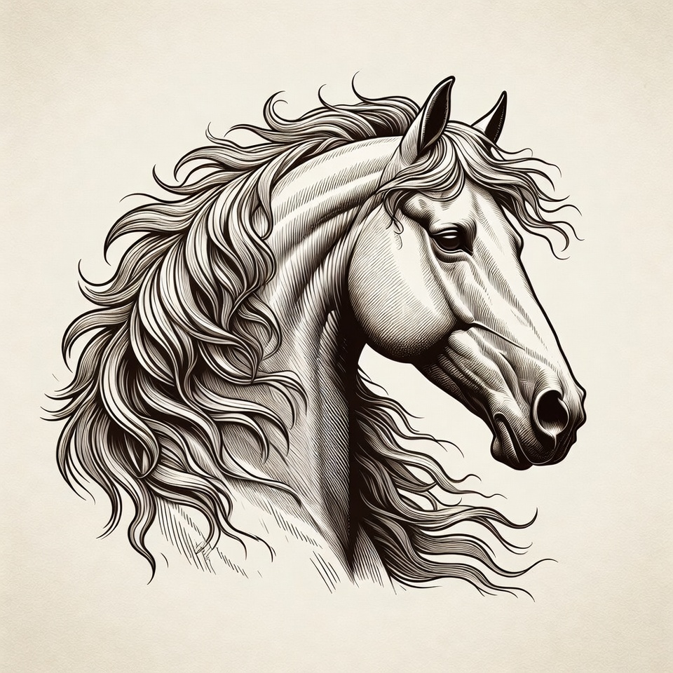 Majestic Horse Head Illustration Majestic Horse Head Illustration