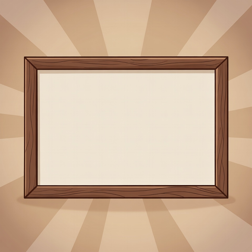 Empty Wooden Picture Frame Illustration Empty Wooden Picture Frame Illustration