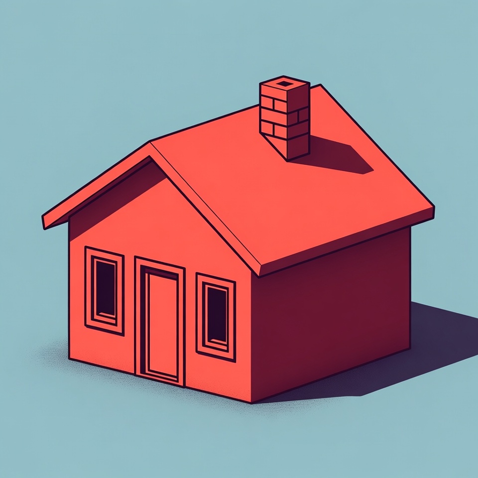Red 3D house illustration Red 3D house illustration