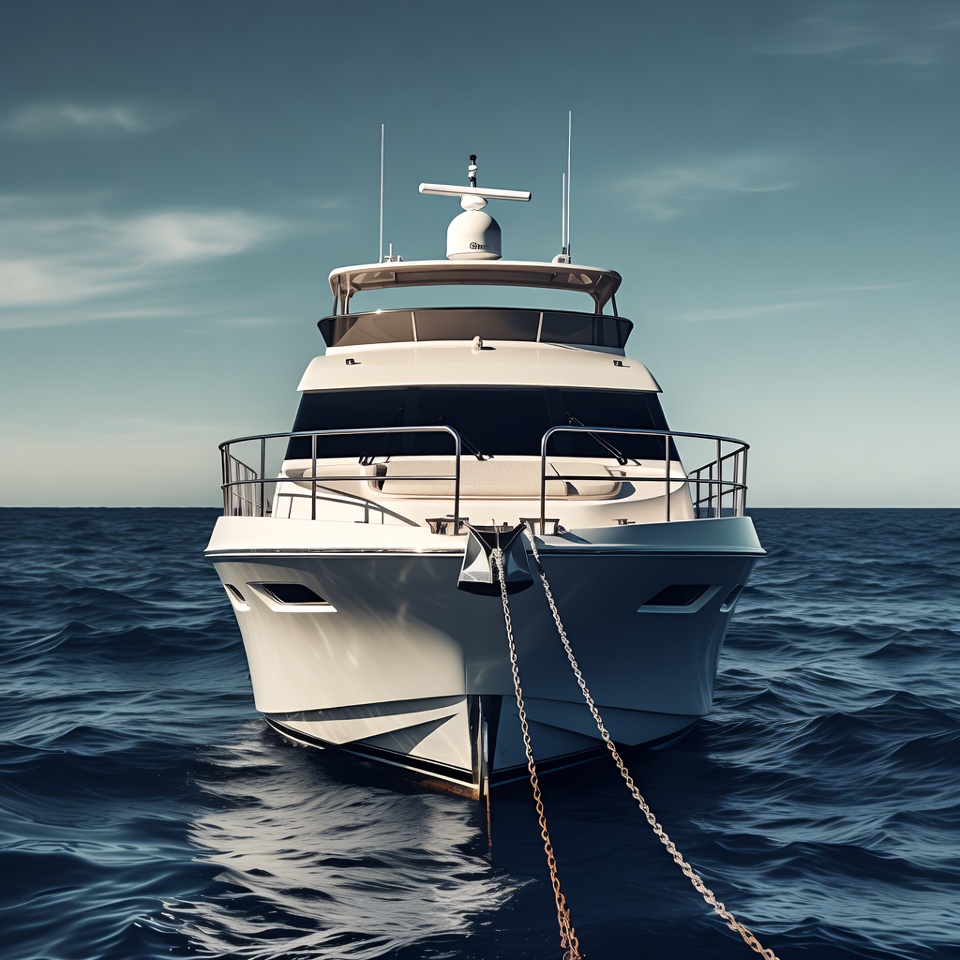 White luxury yacht on ocean White luxury yacht on ocean